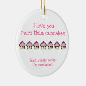 Ich Liebe dir mehr als Kuchen! Niedlich Keramikornament (Rechts)
