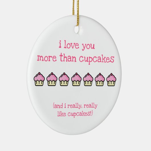 Ich Liebe dir mehr als Kuchen! Niedlich Keramikornament (Rechts)