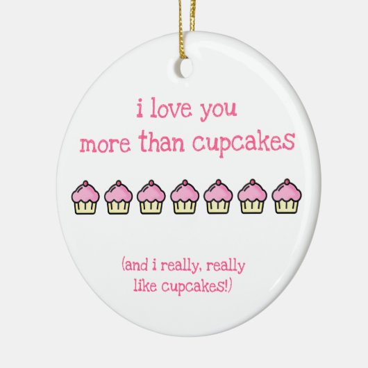 Ich Liebe dir mehr als Kuchen! Niedlich Keramikornament (Links)