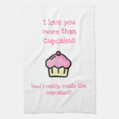 Ich Liebe dir mehr als Kuchen! Spaß Küchentuch (Vertikal)