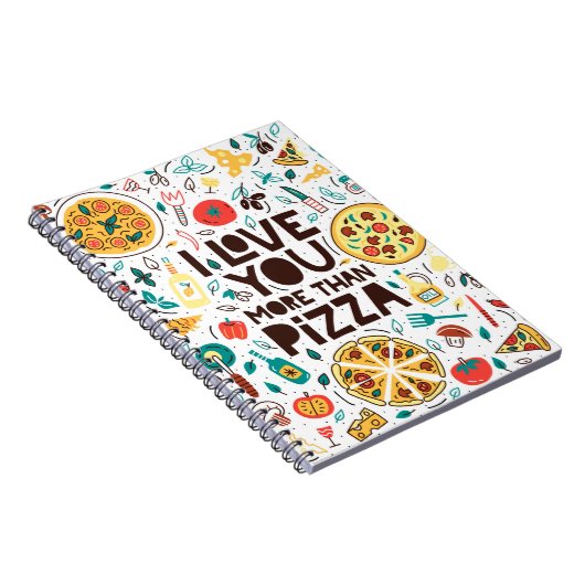 Ich Liebe dir mehr als Pizza. Italienisches Essens Notizblock (Rechte Seite)