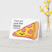 Ich Liebe dir mehr als Pizza Karte (Gelbe Blume)