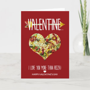 Ich Liebe dir mehr als Pizza Valentinstag Feiertagskarte