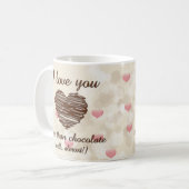 Ich Liebe dir mehr als schokoladenrosa Herzen Kaffeetasse (Vorderseite Links)