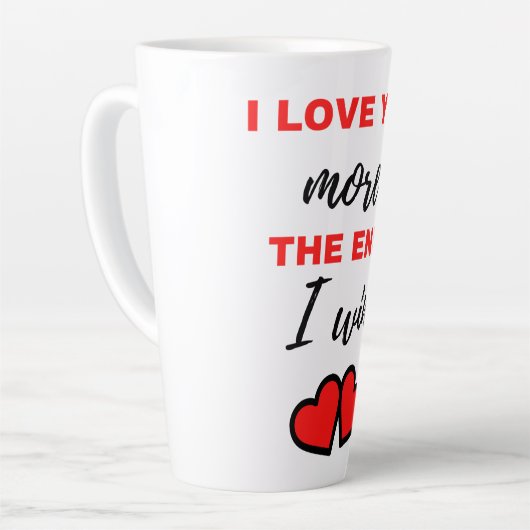 Ich Liebe dir mehr! Das Ende. Ich gewinne! Schwarz Milchtasse (Linke Ecke)