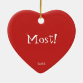 "Ich Liebe dir mehr!" Herzdekoration Keramik Ornament (Hinten)