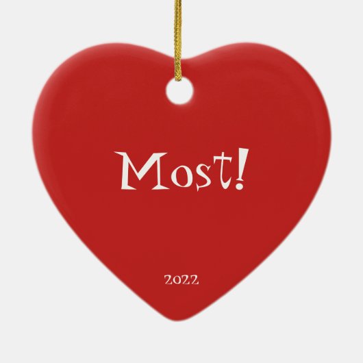 "Ich Liebe dir mehr!" Herzdekoration Keramik Ornament (Hinten)