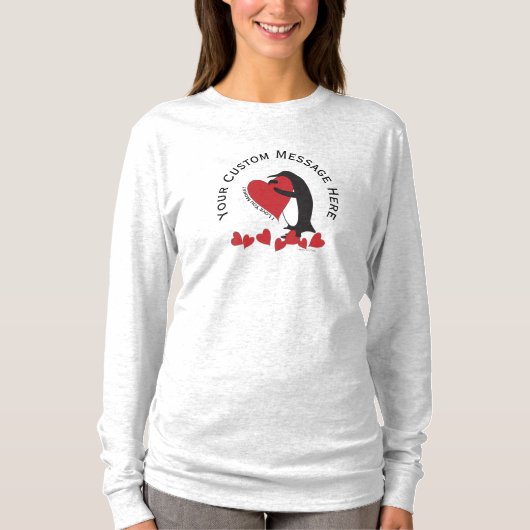 Ich Liebe dir mehr! Niedlicher Funny Pinguin und R T-Shirt (Vorderseite)