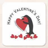 Ich Liebe dir mehr! - Penguin Hearts Valentine Rechteckiger Pappuntersetzer (Vorderseite)