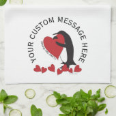 Ich Liebe dir mehr! Penguin Red Heart Geschirrtuch (Gefaltet)