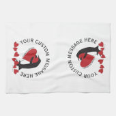 Ich Liebe dir mehr! Penguin Red Heart Geschirrtuch (Horizontal)