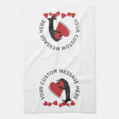 Ich Liebe dir mehr! Penguin Red Heart Geschirrtuch (Vertikal)