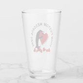 Ich Liebe dir mehr! Pinguin und Rotes Herz Glas (Rückseite)