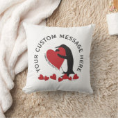 Ich Liebe dir mehr! Pinguin und Rotes Herz Kissen (Decke)