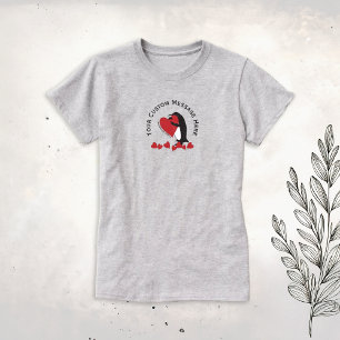 Ich Liebe dir mehr! Pinguin und Rotes Herz T-Shirt