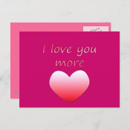Ich Liebe dir mehr Postkarte (Vorne/Hinten)