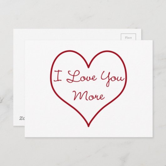 Ich Liebe dir mehr Postkarte (Vorne/Hinten)