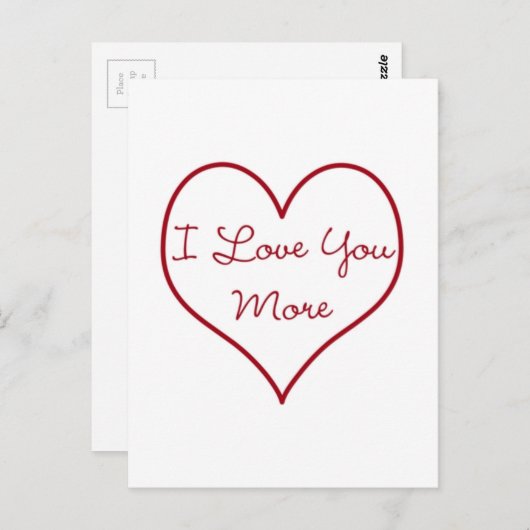 Ich Liebe dir mehr Postkarte (Vorne/Hinten)