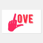 Ich Liebe dir mehr. Rechteckiger Aufkleber (Vorderseite)