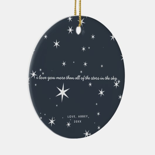 Ich Liebe dir mehr Weihnachtsbaumschmuck Keramik Ornament (Rechts)