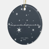 Ich Liebe dir mehr Weihnachtsbaumschmuck Keramik Ornament (Links)