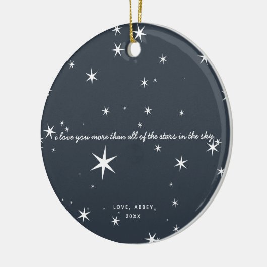 Ich Liebe dir mehr Weihnachtsbaumschmuck Keramik Ornament (Links)