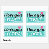 Ich Liebe dir mehr Wortaufkleber Rechteckiger Aufkleber (Blatt)