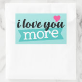Ich Liebe dir mehr Wortaufkleber Rechteckiger Aufkleber (Tasche)