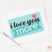 Ich Liebe dir mehr Wortaufkleber Rechteckiger Aufkleber (Umschlag)