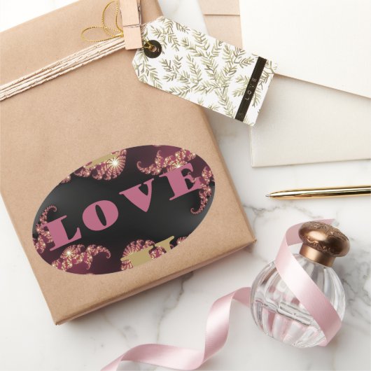 Ich Liebe dir, mein Freund, mit Mitgefühl Ovaler Aufkleber (Schenken)