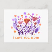 Ich Liebe dir, Mom Niedlich Retro Doodle Blume Pos Postkarte (Vorderseite)