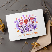 Ich Liebe dir, Mom Niedlich Retro Doodle Blume Pos Postkarte