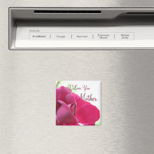 Ich Liebe dir Mütter, die weich rosa Rose Mutterta Magnet (In Situ (Geschirrspüler))