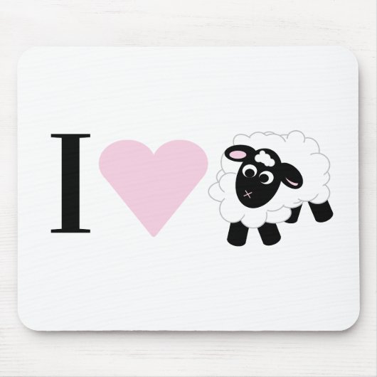 Ich Liebe dir niedlich Cartoon Schafe Mousepad (Vorne)