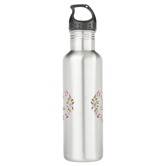 Ich Liebe dir Niedliche Blume Edelstahlflasche (Rückseite)