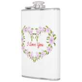 Ich Liebe dir Niedliche Blume Flachmann (Links)