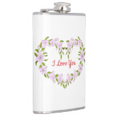 Ich Liebe dir Niedliche Blume Flachmann (Rechts)