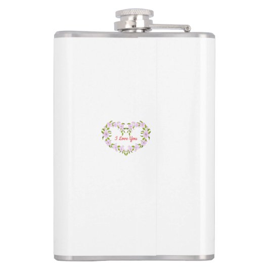 Ich Liebe dir Niedliche Blume Flachmann (Rückseite)