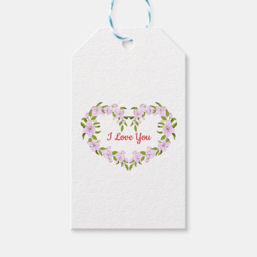 Ich Liebe dir Niedliche Blume Geschenkanhänger (Vorderseite)