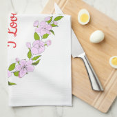 Ich Liebe dir Niedliche Blume Geschirrtuch (Viertel Falte)