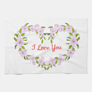 Ich Liebe dir Niedliche Blume Geschirrtuch