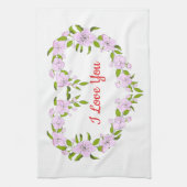 Ich Liebe dir Niedliche Blume Geschirrtuch (Vertikal)