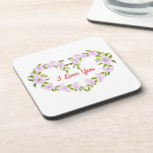 Ich Liebe dir Niedliche Blume Getränkeuntersetzer (Linke Seite)