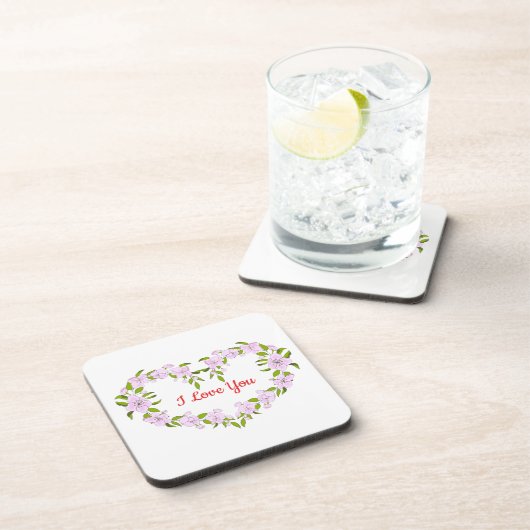 Ich Liebe dir Niedliche Blume Getränkeuntersetzer (Rechte Seite)