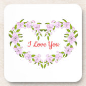 Ich Liebe dir Niedliche Blume Getränkeuntersetzer (Vorderseite)