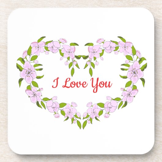 Ich Liebe dir Niedliche Blume Getränkeuntersetzer (Vorderseite)