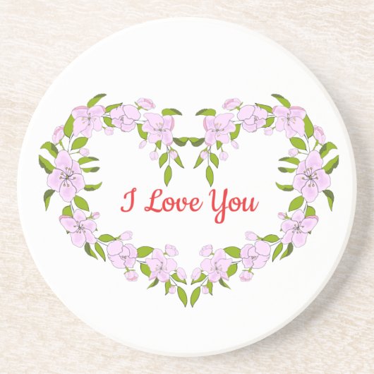 Ich Liebe dir Niedliche Blume Getränkeuntersetzer (Vorne)