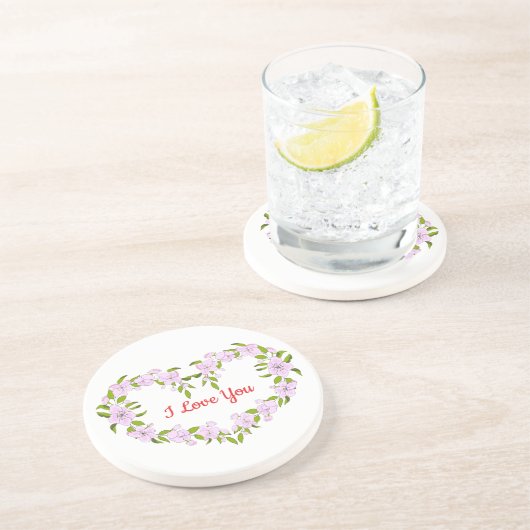 Ich Liebe dir Niedliche Blume Getränkeuntersetzer (Seite)