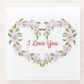 Ich Liebe dir Niedliche Blume Glasuntersetzer (Vorderseite)