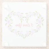 Ich Liebe dir Niedliche Blume Glasuntersetzer (Rückseite)